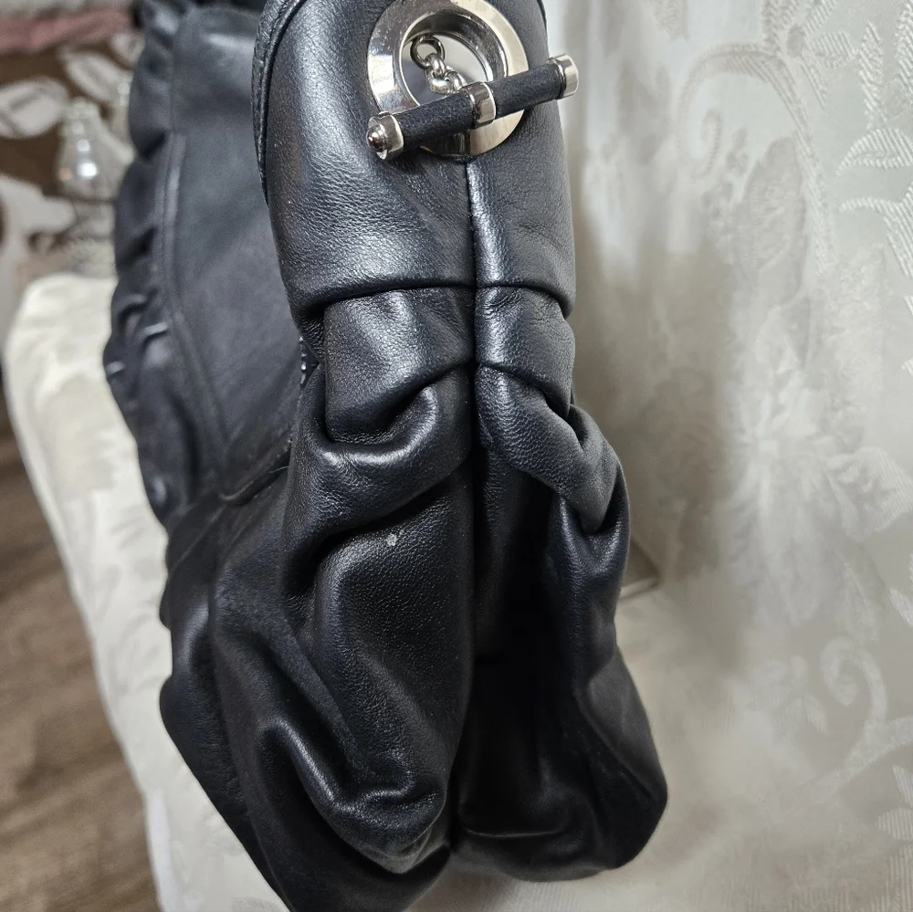 Christian Dior Vintage Black Leather Jazz Club Hobo Shoulder Bag